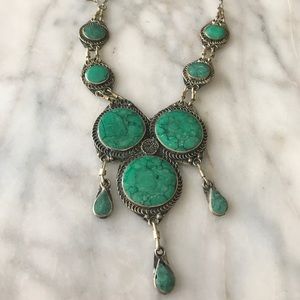 Large green statement necklace